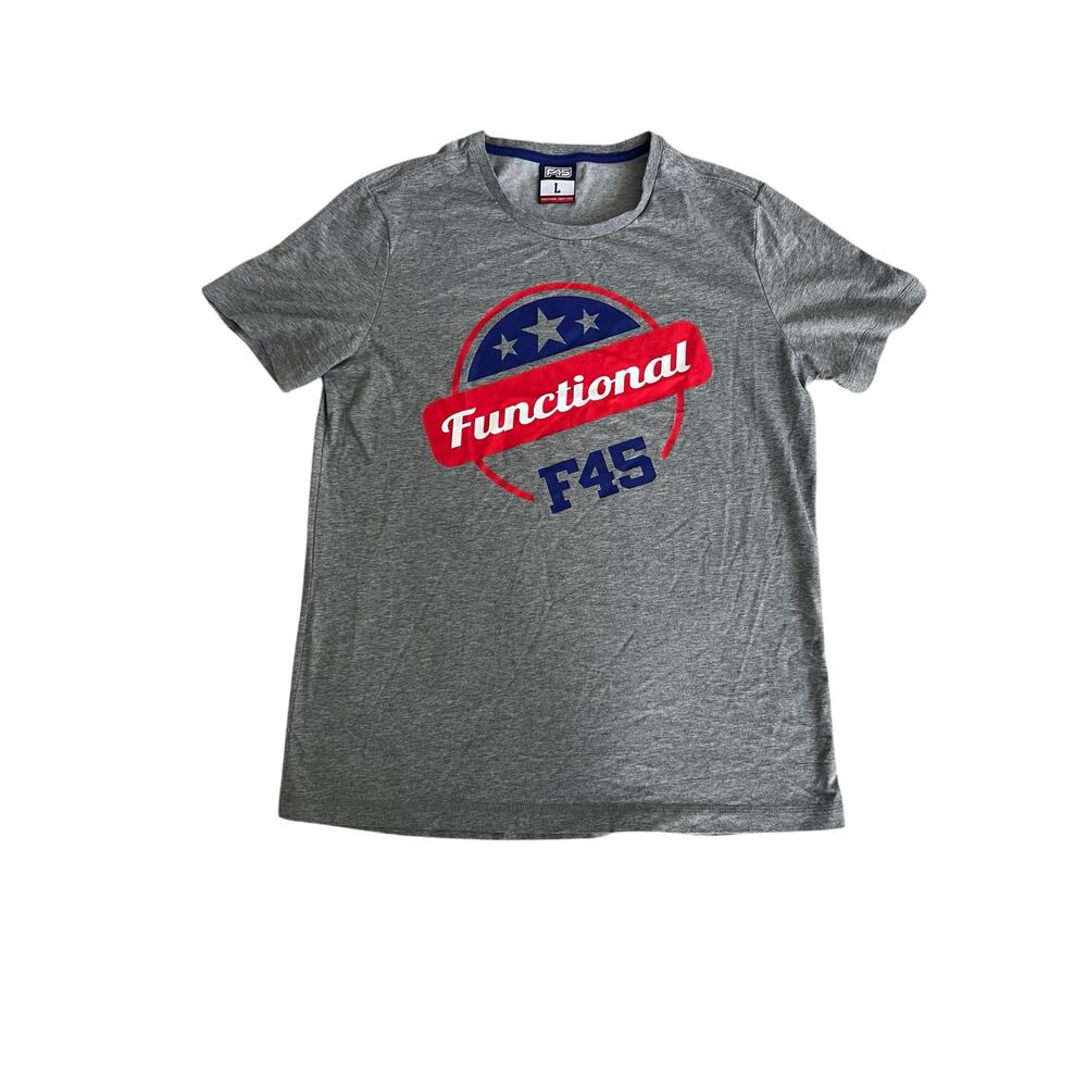 Mens F45 Training Logo Tshirt Gray Size Large
